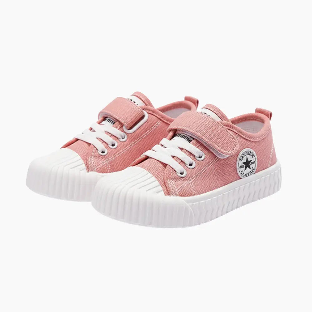 Rosa barnsneakers med kardborre och halksäker sula – Kivela.se