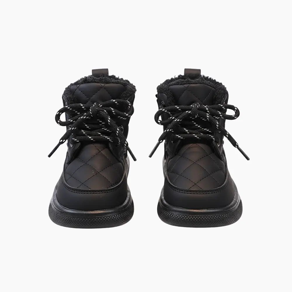 Svarta vinterkängor barn med halksäker sula och varmt foder – Kivela.se