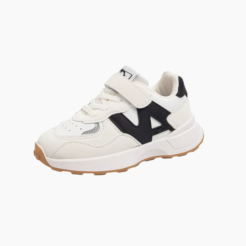 Sportiga barnsneakers LEO i vitt med kardborreband – bekväma och lätta – Kivela