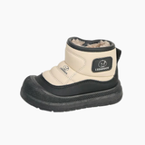 Varmfodrade vinterkängor barn i beige – vattentåliga och halksäkra – Kivela