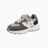 Grå barnsneakers med kardborre och halksäker sula – Kivela