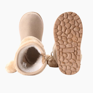 Fodrade vinterkängor barn – plyschfoder, dragsko, bra grepp – Kivela