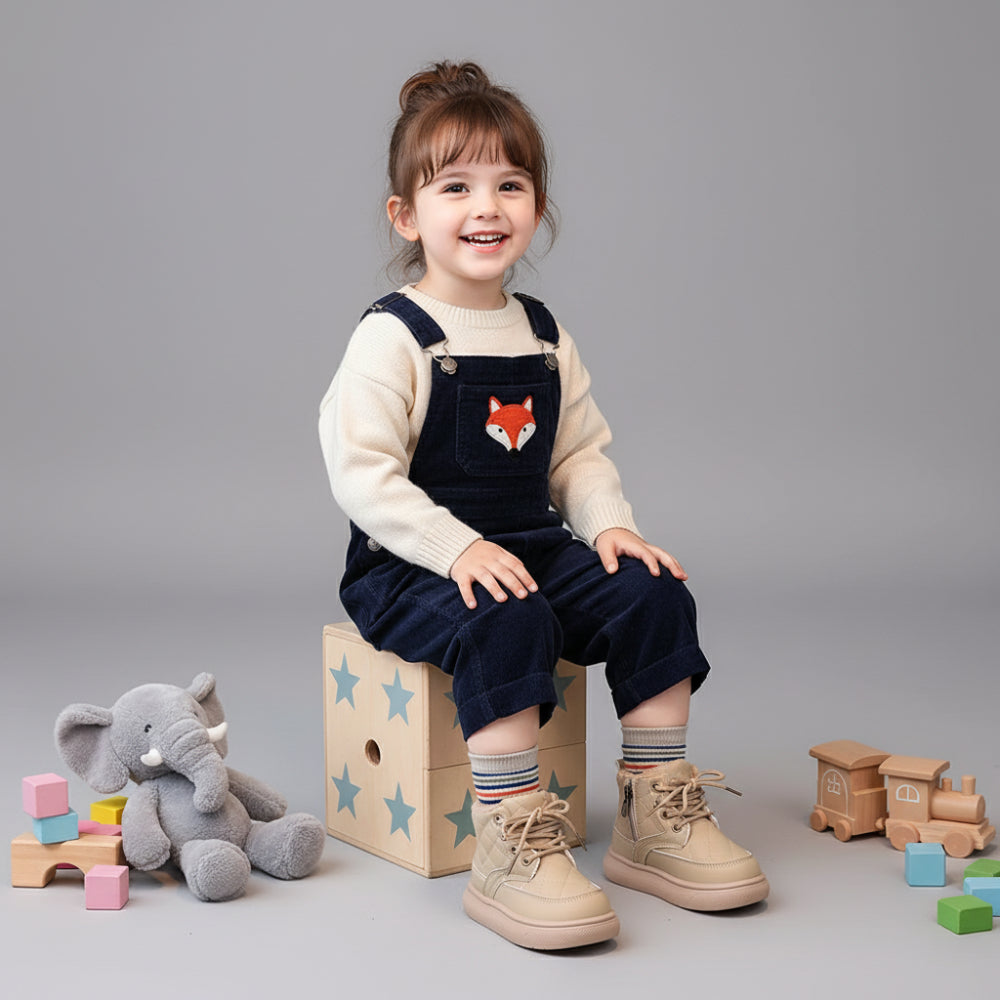 Fodrade vinterkängor barn – PU-läder, plyschfoder, bra grepp – Kivela